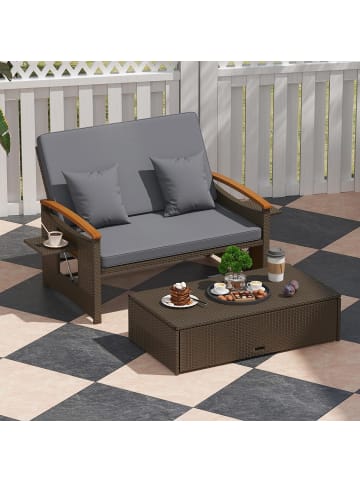 3 in 1 Garten Doppelliege in Grau