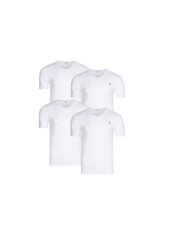 U.S. Polo Assn. 4er Pack Herren-T-Shirt mit Rundhals-Ausschnitt 4xWeiß