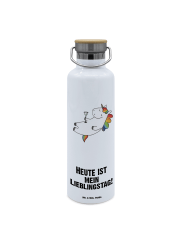 Wasserflasche Otter Seerose mit Spruch in Weiß