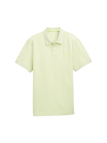 Poloshirt mit kontrastierenden Streifen und Logo in Hellgrün