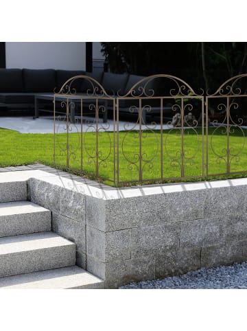Gartenzaun in Bronze - (B)190,5 x (H)98 x (T)2,5 cm
