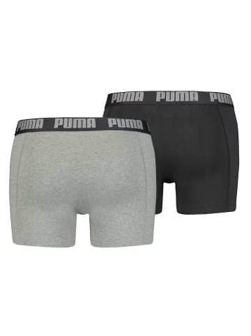 Boxershorts PUMA BASIC BOXER 2P in 691 - dark grey melange / black