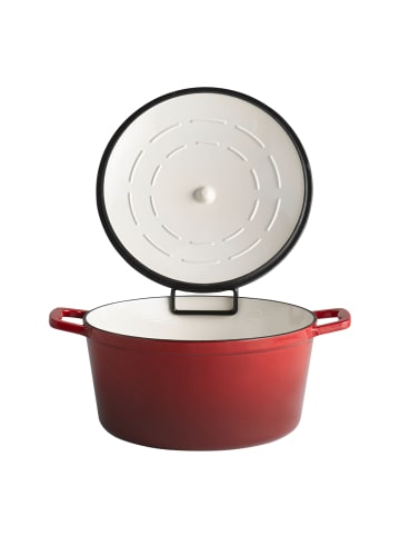 Kochtopf mit Deckel in rot