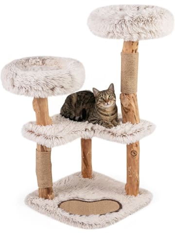 Kratzbaum Holz 101cm in Beige