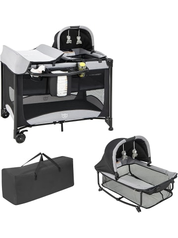 5 in 1 Babybett 2 Ebenen in Schwarz