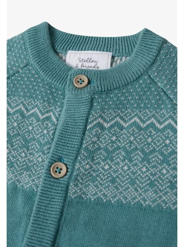 Cardigan mit Norweger-Muster in salbei