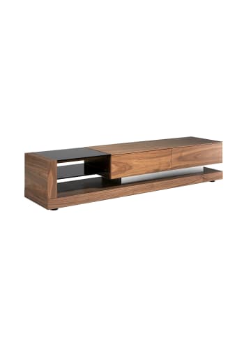 TV-Schrank 3139 in Walnuss / Schwarz / Stahl – (B)200 x (H)45 x (T)38 cm