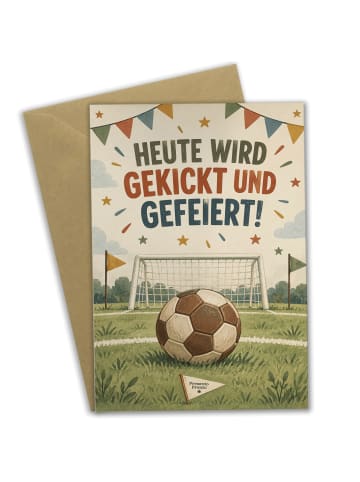 Geburtstagskarte Fussball elegant Design mit Sp... in Weiß