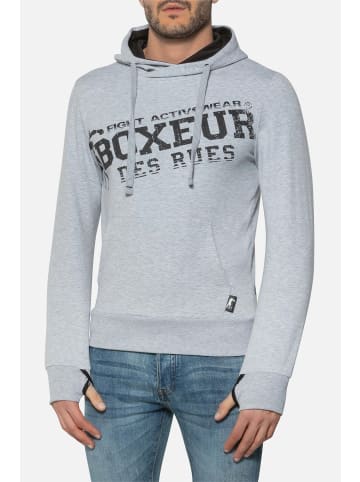 Kapuzenpullover Hooded Sweatshirt with Thumb Openings in Greymel