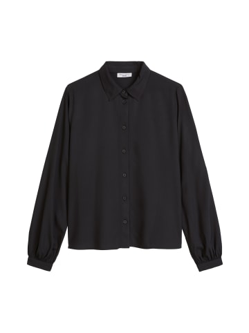 Viskose-Bluse regular in Schwarz