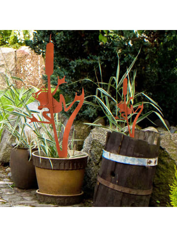 Gartenstecker Rost Frosch auf Schilf in Braun