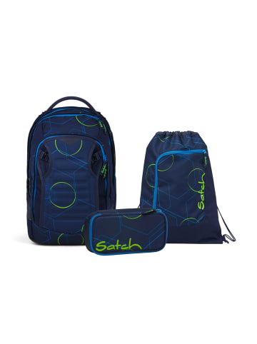 Schulrucksac-Setk MATCH PLUS "Blue Tech" 3-tlg. in Blau