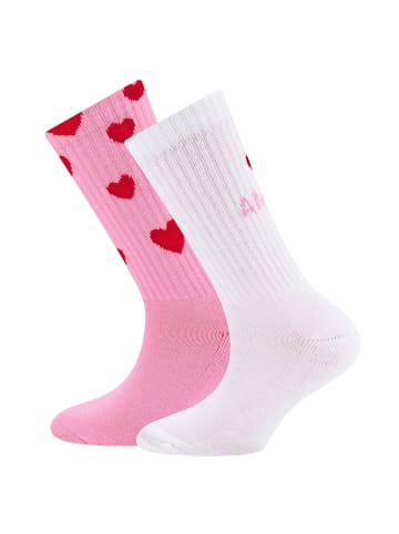 2er-Set Socken Herzen/Ciao Amore in bunt