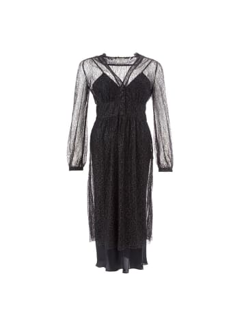 Schwarz Nylon Casual Kleid