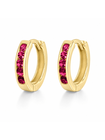Gold Creolen 925 Silber Zirkonia 0,3 cm x 1,2 cm
