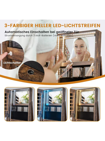 Schmuckschrank 3 in 1 drehbar in Braun
