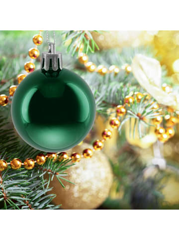 50-tlg. Weihnachtskugeln Set in Dunkelgrün