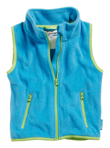 Fleece-Weste farbig abgesetzt in Aquablau