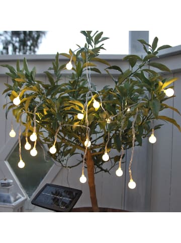 Solar LED-Lichterkette Globini außen, warmweiß, Batterie