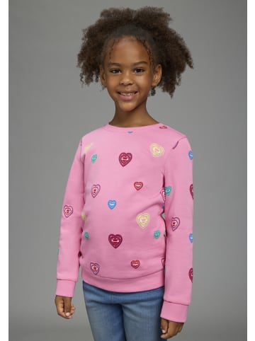 Sweatshirt in pink gemustert