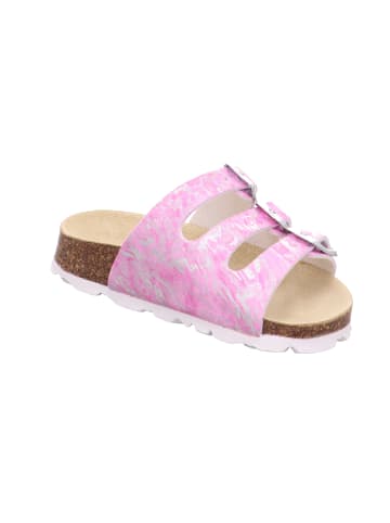 Tieffußbett Pantolette FUSSBETTPANTOFFEL in Rosa/Silber