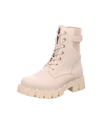 Schnürstiefeletten in Beige