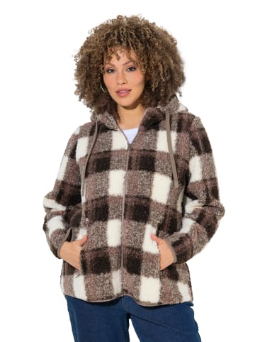 Sweatjacke in dunkles taupe