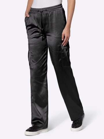 Satin-Hose in schwarz