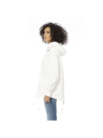 Weiß Baumwolle Damen Parka Jacke