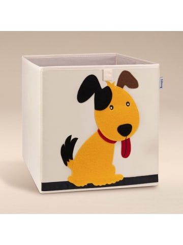 Aufbewahrungsbox Hund hell, 33 x 33 x 33 cm