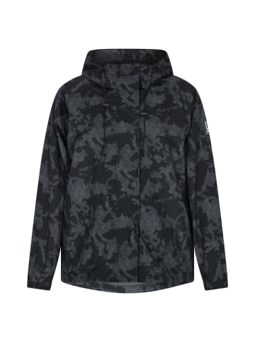 Damen Oversized Anorak in Dunkelgrau Schwarz Camouflage
