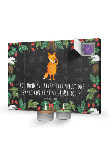 Adventskalender Fuchs Lord mit Spruch in Kreidetafel