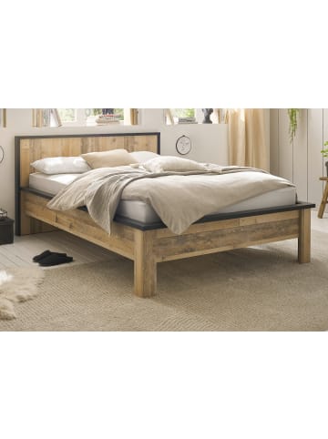 Bett Used Wood hell, Anthrazit, Einzelbett Liegefläche 140 x 200 cm