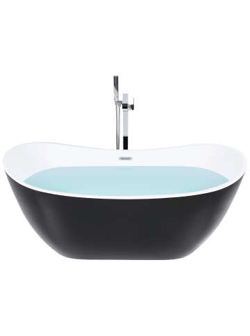 2-tlg Freistehende Badewannen ANTIGUA in Schwarz/Weiß/Silber