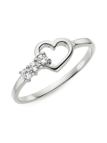 Fingerring in silberfarben-kristallweiß