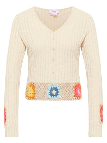 Damen Pullover Mit Gehäkeltem Bund in Hellbeige