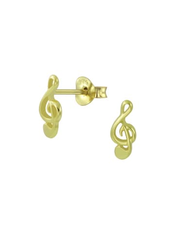 Ohrstecker NOTENSCHLÜSSEL XS in Gold aus 925 Sterling Silber, 2-tlg.