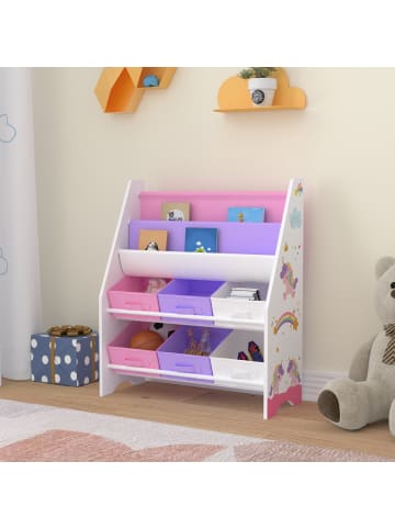 Kinderregal Ponteceso in Lila Rosa (H)74cm (B)62cm (T)26.5cm