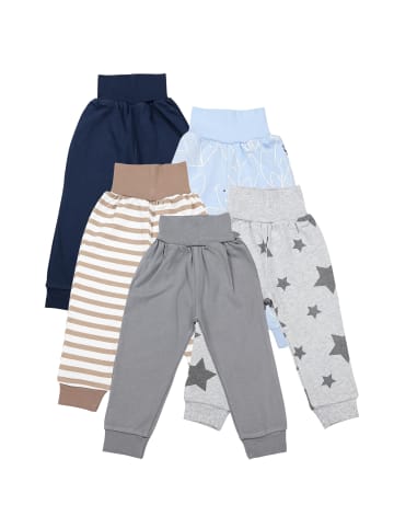Baby Pumphose 5er Pack in beige/blau