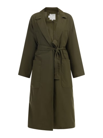 Damen Trenchcoat Mit Taillengürtel in Oliv