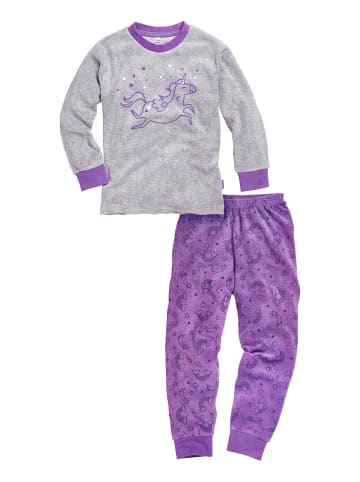 Schlafanzug Frottee Einhorn in Violett