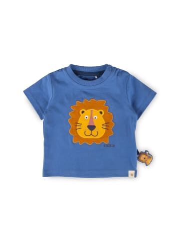 T-Shirt Tiger & Löwe in Mittelblau