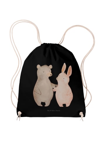 Gymtasche Bär und Hase Umarmen ohne Spruch in Schwarz