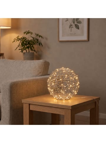 LED Dekokugel in Silber - Ø 20 cm