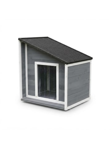 Hundehütte in Grau/ Weiß – (B)71 x (H)77 x (T)58 cm