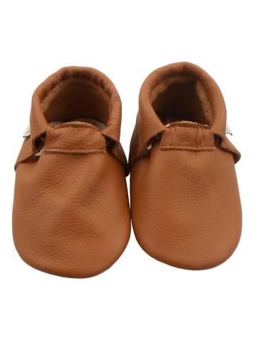Baby Leder-Krabbelschuhe in Braun