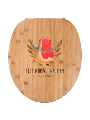 Klodeckel Rotkehlchen Weihnachten mit Spruch in Braun
