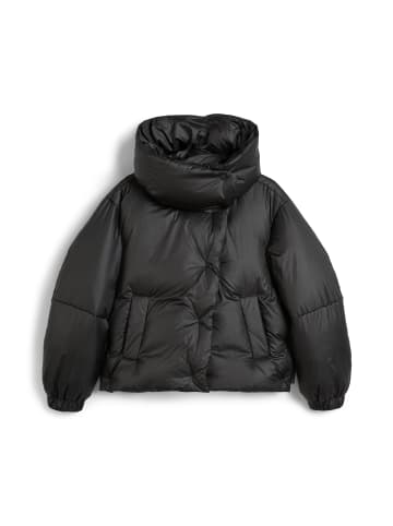 Daunen-Pufferjacke loose in Schwarz