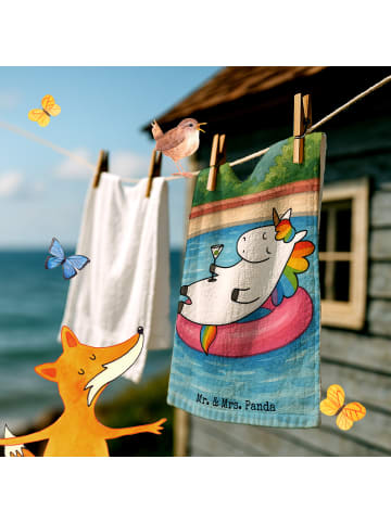 Handtuch Einhorn Blümchentail Design ohne Spruch in Weiß
