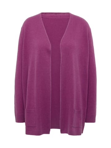 Kurzgröße:  Langarm Feinstrick-Cardigan in cyclam